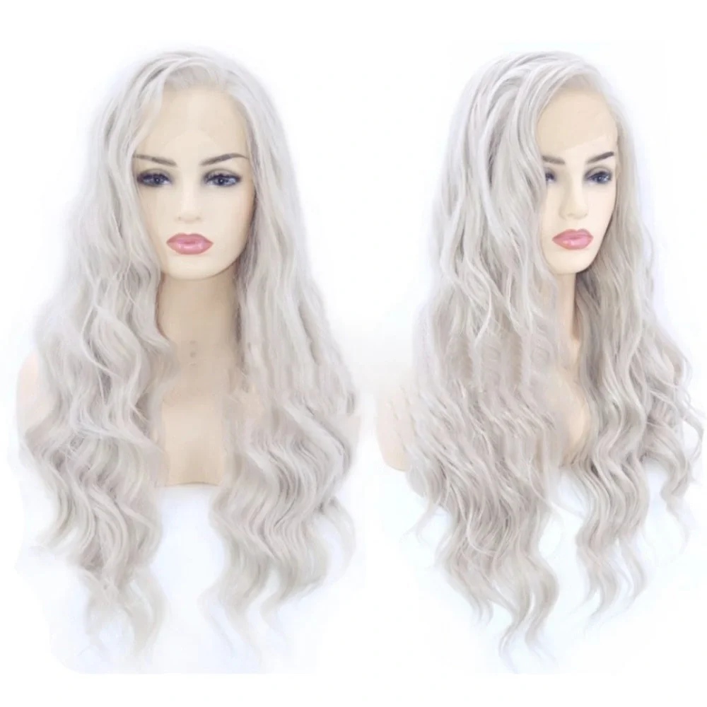 22inch Grey Free Part Lace Front Wigs